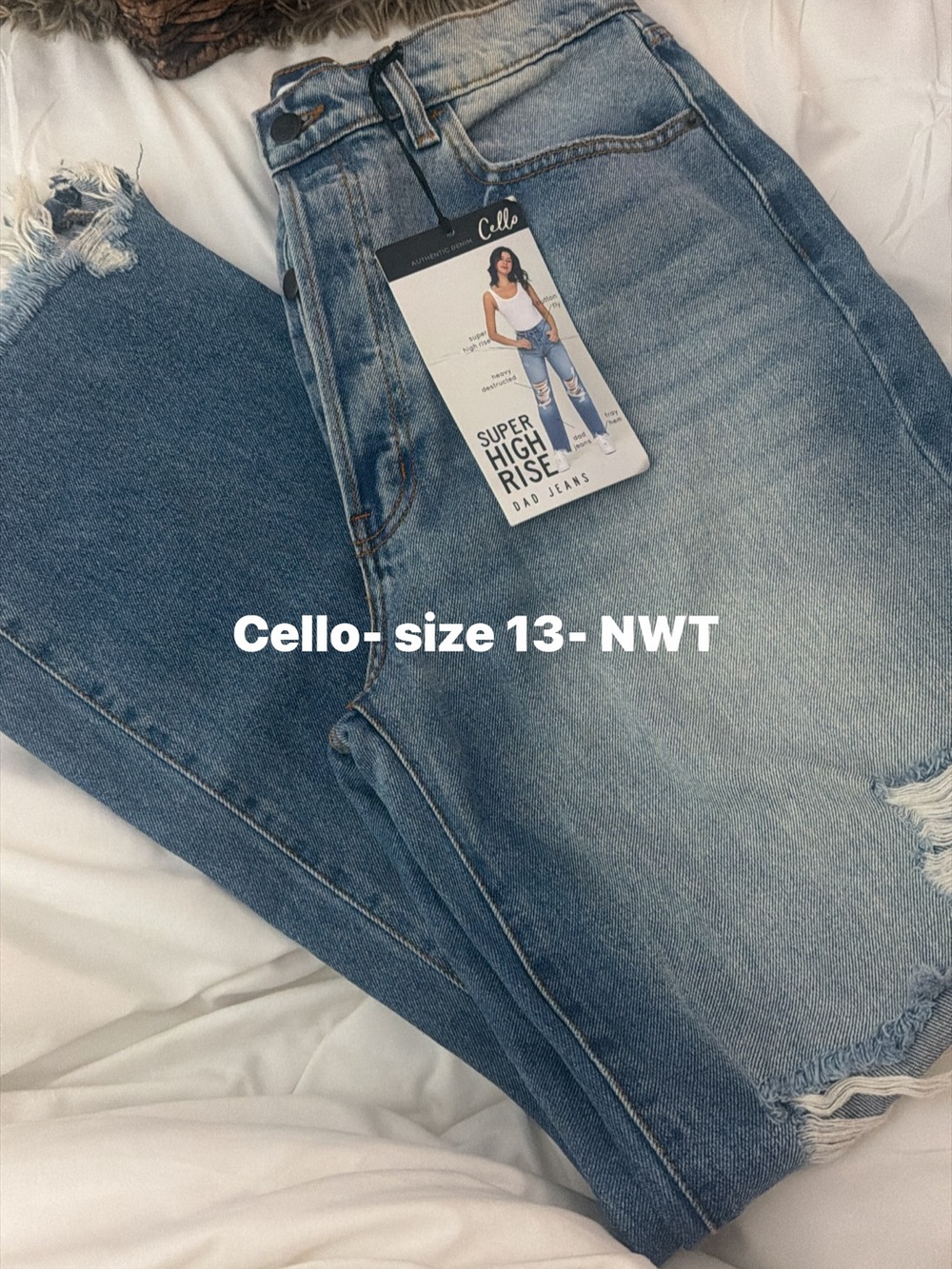 Cello High-Rise Dad Jeans — Light Blue Wash